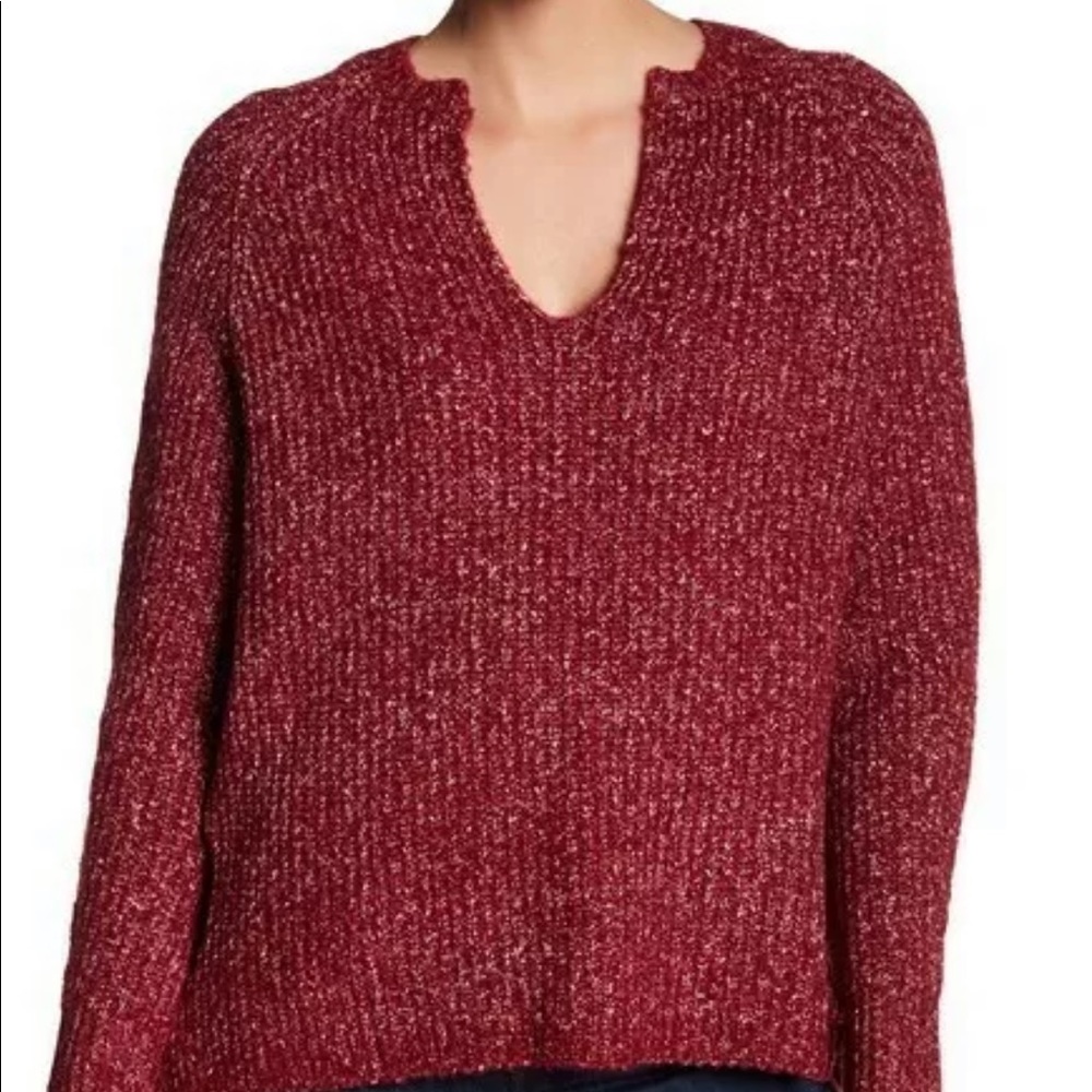 NWT JOHN + JENN Cozy Long Sleeve Lace Side Sweater